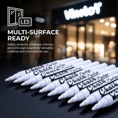 Volcanics White Liquid Chalk Markers for 1 Count (Pack of 12),