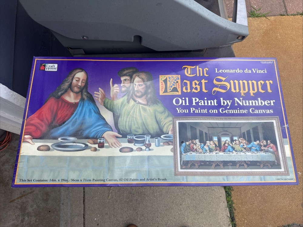 VTG Large Craft House Paint-by-Number “The Last Supper” New Sealed 14×28 Inches