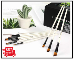 Angular Paint Brushes Nylon Hair Angled Watercolor Pait Brush Set for Acrylics W