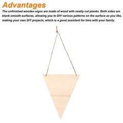 20 Pcs 4.7″x4″ Hanging Wood Sign Triangle Shape Wooden Label with Rope