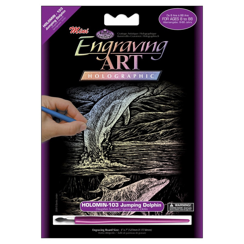 Royal Brush Holographic Foil Engraving Art Mini Kit 5″X7″-Jumping Dolp (6Pk)