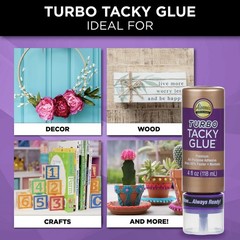 Craft Glue Turbo Tacky 4 fl oz Always Ready Nontoxic Aleene s 33145 Aleenes Bond