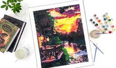 Paint by Numbers Kit for Adults – Sunset Cabin Adult Paint by Number Kits on Can
