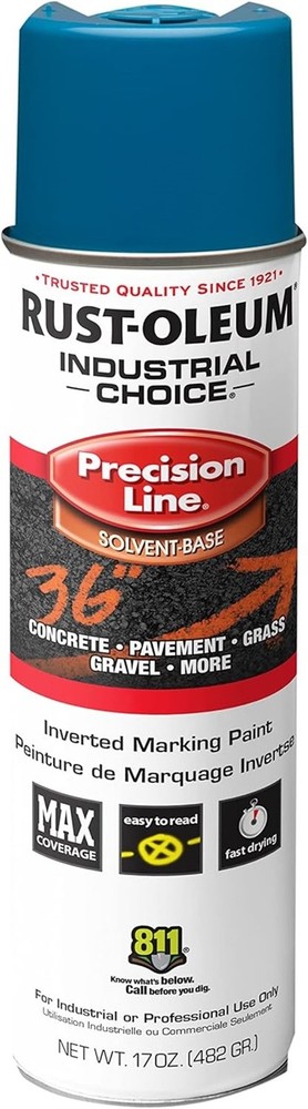 Rust-Oleum 203022 Caution Blue Semi-Gloss Marking Paint 17 oz. (Pack of 12)