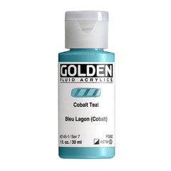 1 fl oz Fluid Acrylics Cobalt Teal Professional SemiOpaque Paint