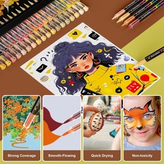 36 Brown Tones Colors Acrylic Paint Markers, Soft Brush Tip Paint Pens Paint …