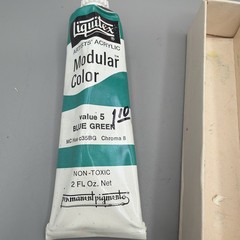 Vintage Liquitex Artists Acrylic Modular Color Paint Blue Green value 5 6 base