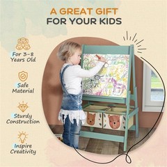 Art Easel for Kids 3 in 1 A Blackboard Side A Whiteboard Side and A Paper Roll