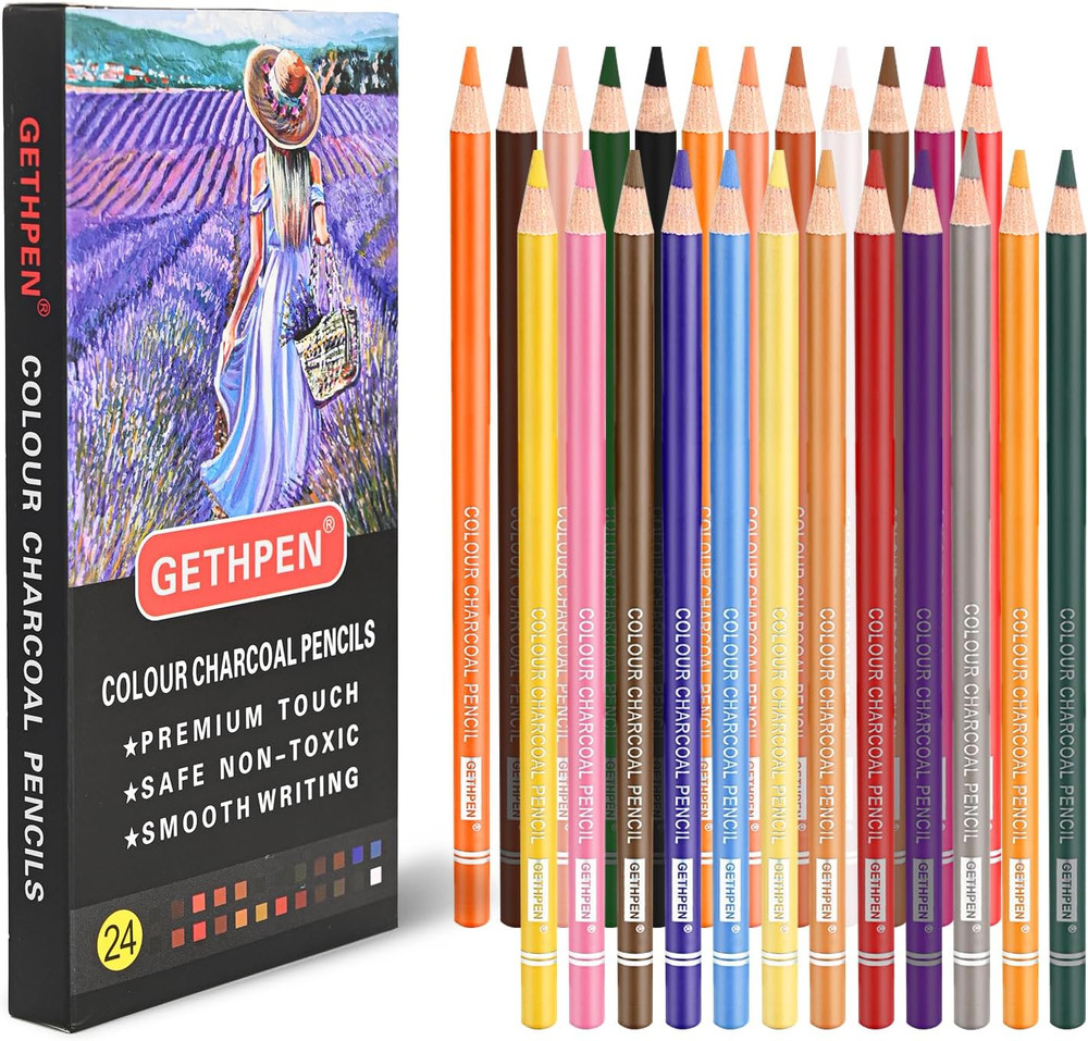 Pastel Pencils,Colored Charcoal Pencils Drawing Set, Skin Tone Colored Pencils,C