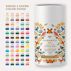 60 PCS Fauna Dual Tip Watercolor Brush Fine Pens Art Sketch Calligraphy Marker