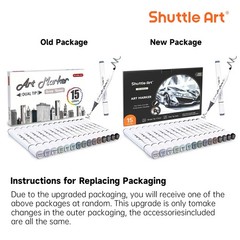 15 Colors Grey Tones Dual Tip Art Marker, Alcohol Based Marker Pens Double Ended