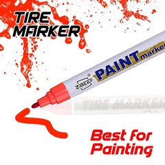 5PC Red Paint Pen Marker Waterproof Permanent Car Tire Lettering Rubber Letter