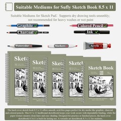 Sketch Book 8.5 x 11, Pad, Pack of 1 8.5-x-11-inch:1 Pack, Green