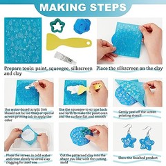 Clay Stencils Lace Flower Pattern Non-Adhesive Silk Screen Flower Lace