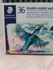 New Staedtler Double-Ended Watercolour Brush Pens 36 Pack For Art & Calligraphy