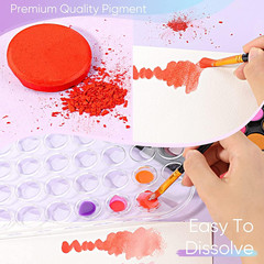 Paint Set, 48 Colors Non-Toxic Watercolor Paint with a Brush Refillable a Water