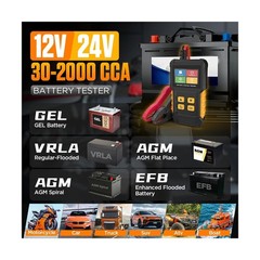 Car Battery Tester 12V 24V Automotive Battery Load Tester 30-2000 C… Fast Ship