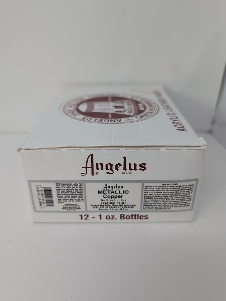 (12) 1 Oz Bottles Of Angelus Leather Metallic Copper Paint New