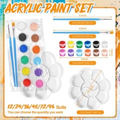 Mini Acrylic Paint Set 24 Sets 12 Colors Washable for Kids – Arts Crafts Party