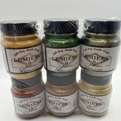 Lumiere 6 Pack – Metallic Paint for Fabric Paper Wood Ceramic & Metal – Light…