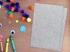 Iconikal Silver Glitter Cardstock, 24 Sheets, 8.5 x 11 x 11 inch,
