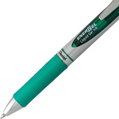 Sleek EnerGel RTX Retractable 0.7mm Gel Pen with Contoured Grip, Green Ink