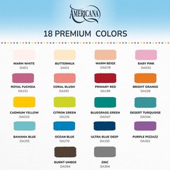 Versatile Americana Acrylics Paint, 18 Rich Colors, Perfect for All Surfaces