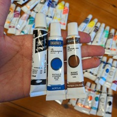 Set of Acrylic, Oil, Water Colors in 12mL – Mixed New/Unopened & Mostly Used