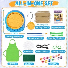 Arts and Crafts for Kids Ages 8-12, Pottery Wheel Kids, Small, BLUE