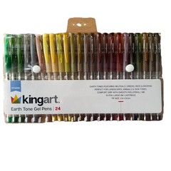 King Art Studio 24 Earth Tone Gel Pens Neutrals Greens Reds Browns Landscape