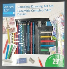 Artist’s Loft Complete Drawing Art Set. 29 Pcs. Pencils, Pastels, Drawing Sheets