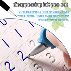24 Pcs Magic Pens & Refills for Magic Copy Books, Grooved Writing Books or Reusa