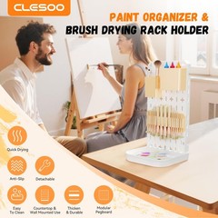Paint Brush Holder Silicone Paintbrush Drying Rack Removable Craft Paint Storage