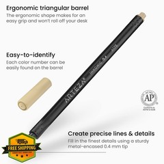 ARTEZA Inkonic Fineliner Pens, Set of 120, 0.4 mm Fine Tip Markers for Drawin…