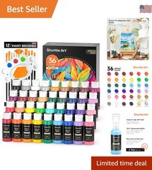 Artist-Quality Non-Toxic 36 Colors Acrylic Paint Set – Waterproof & Fast Drying
