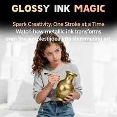 6 Colors Chrome Paint Markers, Permanent Mirror Liquid Chrome Pens for Plastic,