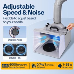 Airbrush Paint Spray Booth 4 LEDLight Adjustable Speed 95% Color Rendering Index