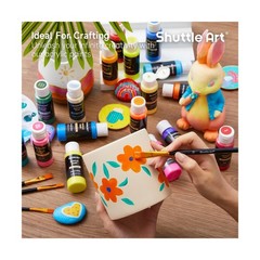 Shuttle Art 100 Colors Acrylic Paint, 2oz/60ml Bottles, Include 2 S… Fast Ship