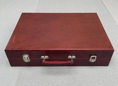 Wood Travel Paint Art Supplies Box Hinged Storage 4 Tiers 15.5”L x 10.5″Wx 4”H