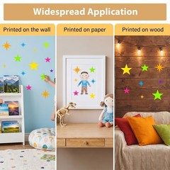 16Pcs Large Star Stencils for Painting, Reusable Templates white
