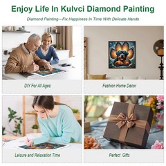 Dog Diamond Painting Kits for Adults, Diamond Art Kits for Beginners, 5D DIY Ful