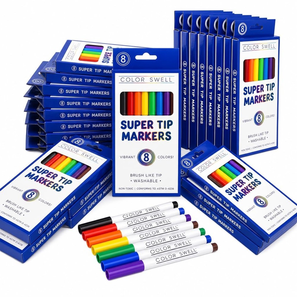 Washable Markers 400 Total Bulk Assorted Colors Kids Classrooms Swell