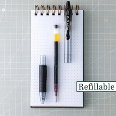 Gel Pen Refillable Retractable 1mm Bold Black Ink Pack of 12 Office Writing