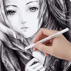 White Gel Pens, 4PCS White Ink Pens, 0.6/0.8/1/2Mm Line Drawing Pen for Artists