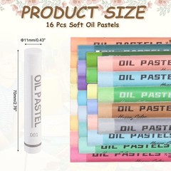 Soft Oil Pastels, Oil Pastel Crayons Blendable(White, Pack of 16)
