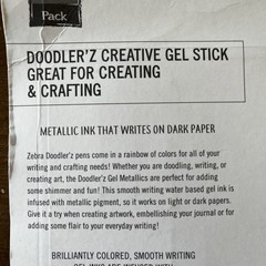 Zebra Doodler’z 16 pk Metallic Ink Creative Gel Stick Pens 0.8mm DISCONTINUED
