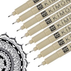 Micro Pen, 8Pcs 0.5mm Fine Point Drawing Pens Waterproof FineLiner, Black