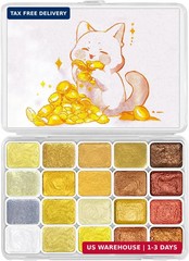 Mini Glitter Watercolor Paint Set, 20 Colors Shimmer Metallic Watercolour Pai…