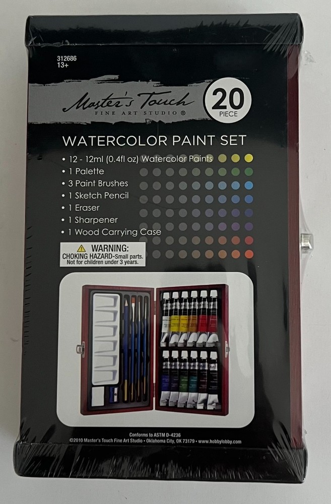 Masters Touch Fine Art Studio Watercolor Paint Set 20 Piece, Brand new M