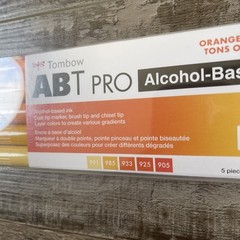 Tombow ABT PRO Alcohol-Based Ink Dual Brush Pen Markers, Orange Tones, 5-Pack